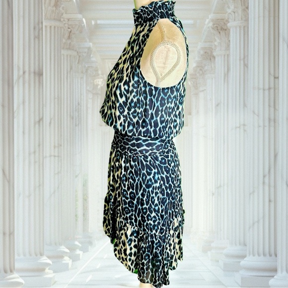 NWT A.L.C. ‘Cody’ Silk Blue Leopard Print Mini Dress Size 0 - Picture 11 of 16